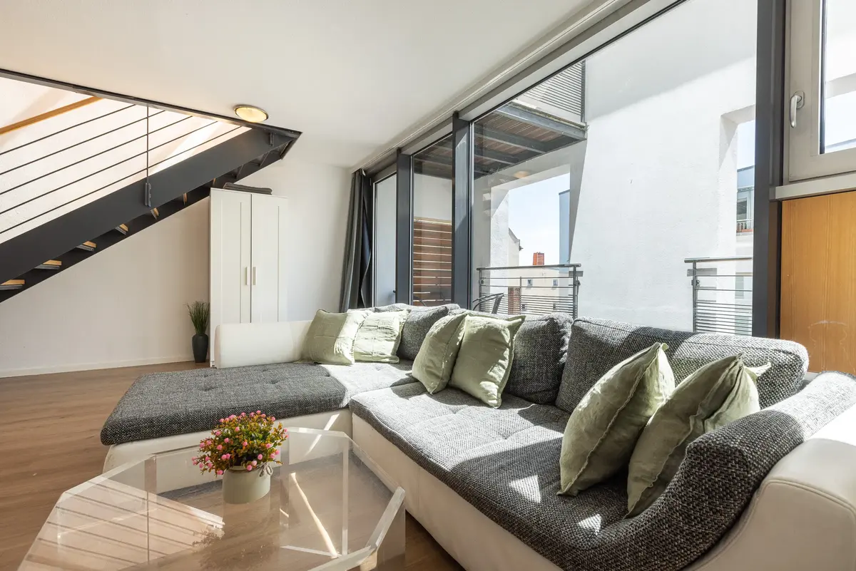 Loft M, Loft mit 2 Schlafzimmern und Wohnraum, CopperRoof Apartments Merseburg, Ansicht 8